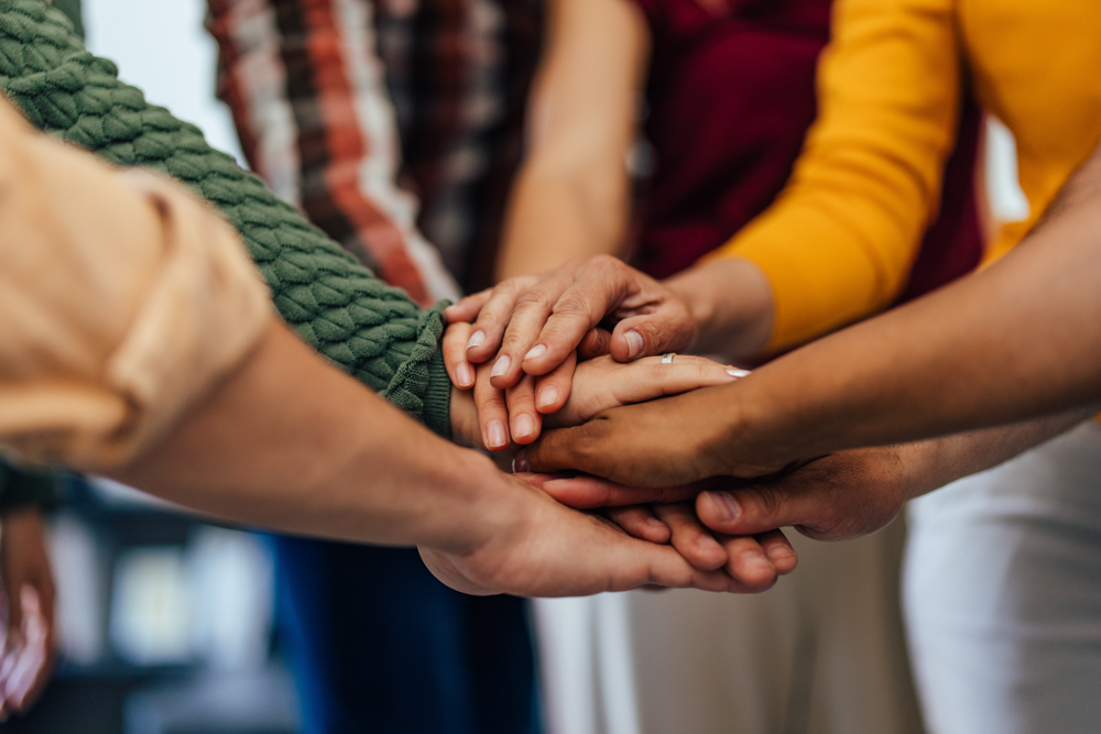 hands together in support